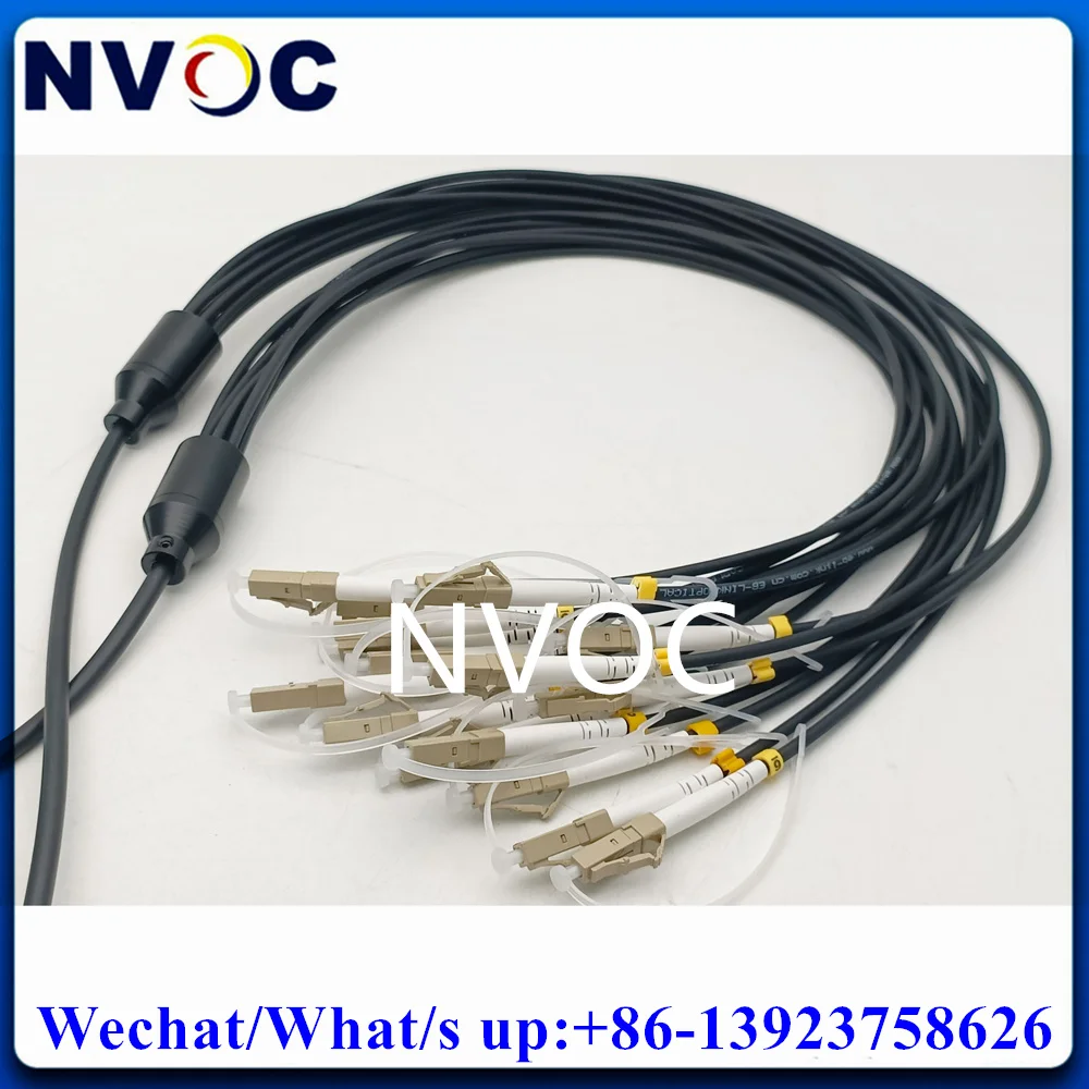 300M 8Cores LC-LC/ST Multimode OM3-300 8Strands 8C Outdoor 5.0mm Armored Fiber Optic Patch Cord  Reel TPU Cable With PCD380 Coil