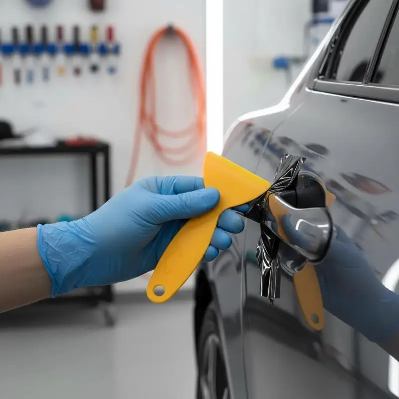 【New】Car Window Tinting Tools Yellow Squeegee Glass Window Film Headlight Film Triangular Squeegee