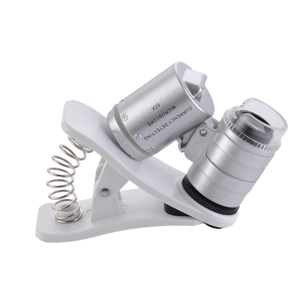 60x Zoom Universal Cell Phone Loupe Microscope Lens Magnifier Micro Camera For iPhone 6 5S 4S Samsung Holder Color Random