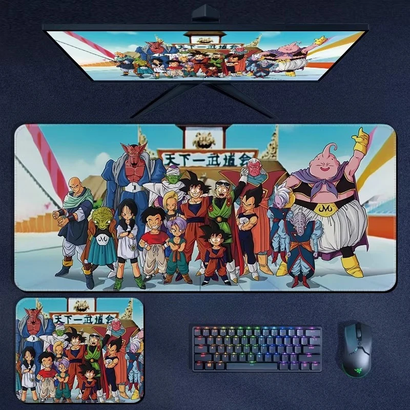 Hochwertiges Druck-Mauspad aus Leder mit Dragon Ball-Motiv, Übergroße Japanische Anime Nostalgische Son Goku Schreibtischunterlage, Tastaturunterlage, Notizbuchunterlage