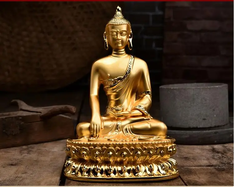 

Wholesale Buddhist supplies # efficacious Protection--21cm Buddhism Buddha Phra Sompo Sambo lotuses Buddha gilding brass statue