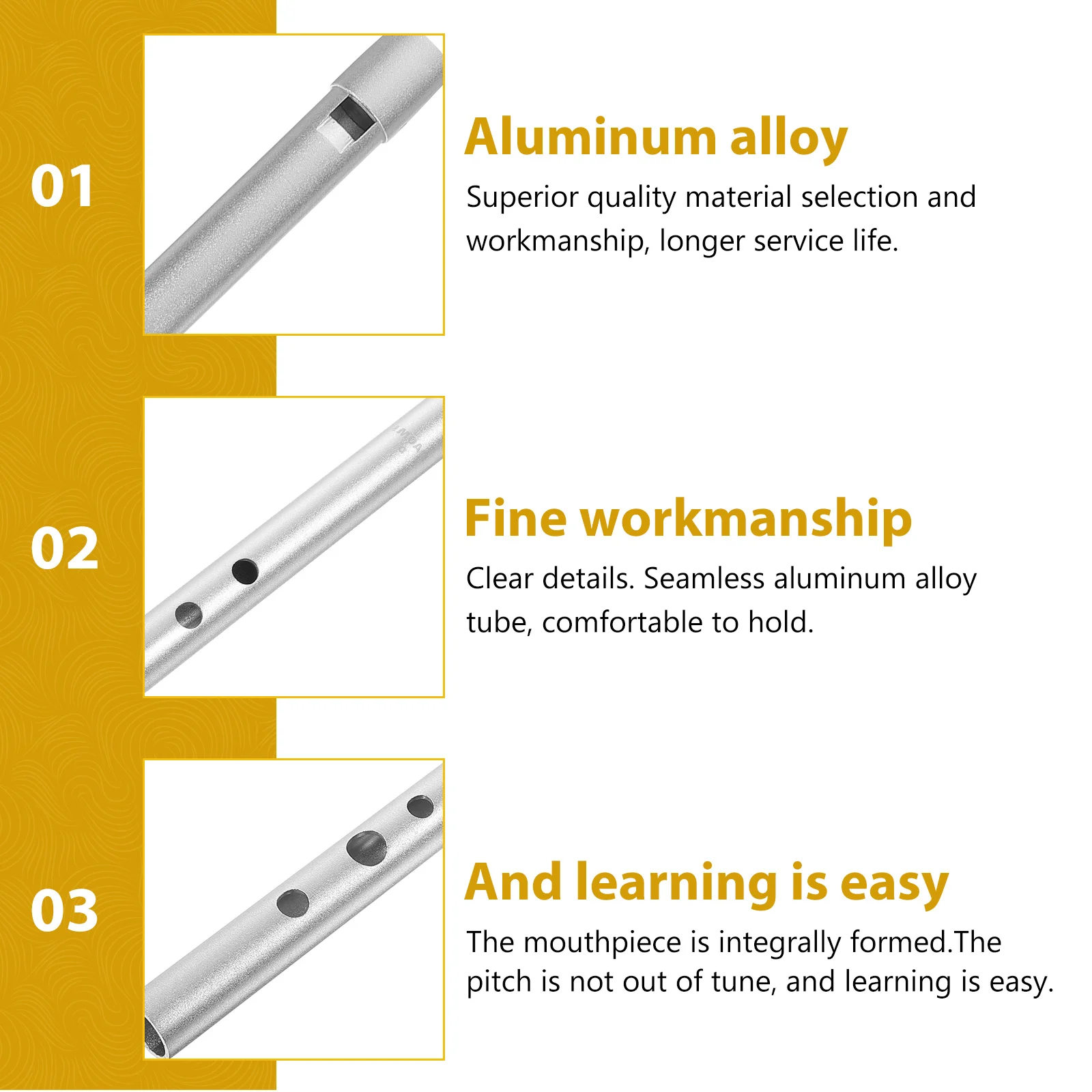 

D Whistle Fern Musical Recorder Flutes Aluminum Alloy Clarinet Soprano D Flute Portable Beginner Play Lightweight