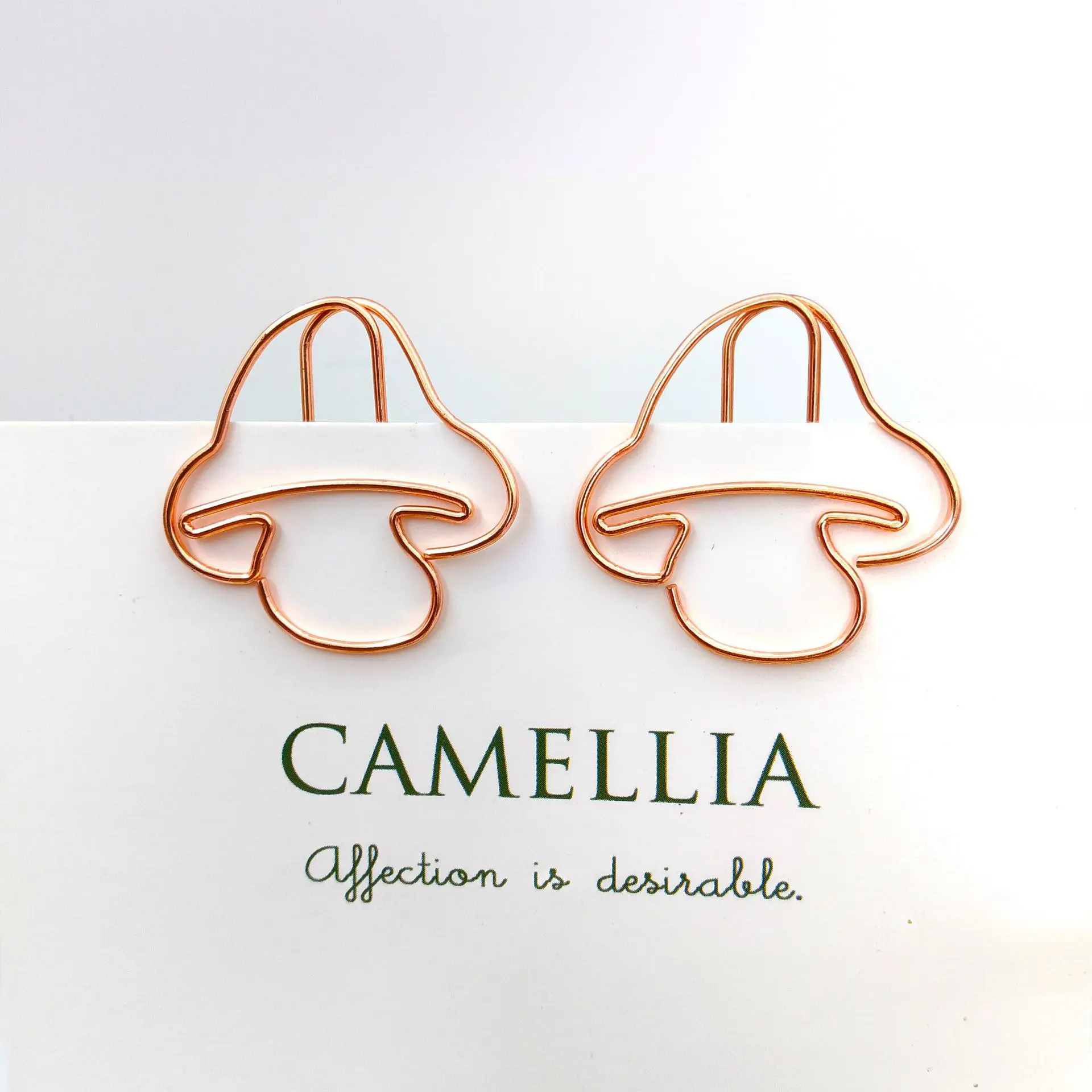 

Rose Gold Mushroom Paper Clip Special-shaped Paper Clips Metal Paperclip Wholesale Vegetables And Fruits Shape Pin Book Marker