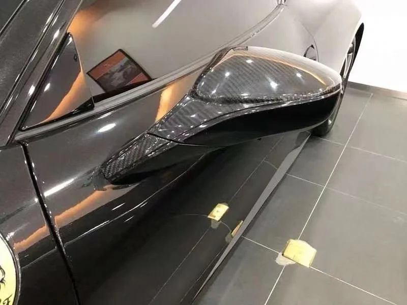 غطاء مرآة خارجي من ألياف الكربون (نسج عادي) لسيارة فيراري 458 عنكبوت إيطالي خاص