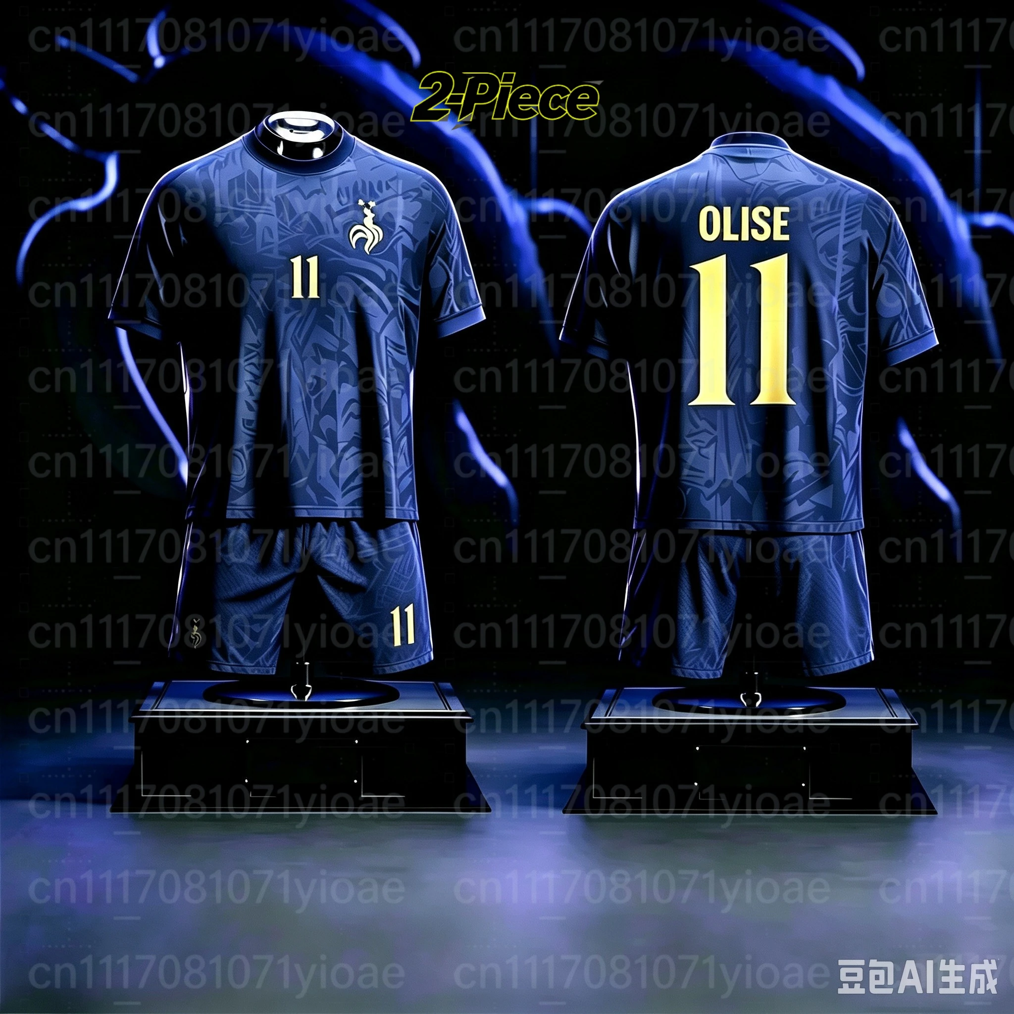 2026 Frankreich Fan Mbappe Nr. 10 Fußballtrikot Neues 2-Teiliges T-Shirt & Shorts Set, Einzelnes Oberteil Verfügbar, Sport-Trainingsanzug für Kinder & Erwachsene – Detail 6