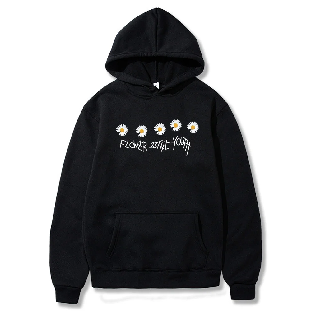 Men Women Sweatshirt Hoodies Daisy Printed Casual Pullovers Fashion Couples Matching Long Sleeve Tops Autumn Weatshirts Clothes