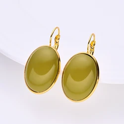 2024 New Geometric Fashion Colour Statement Earrings For Women Vintage Handmade Resin Oval Dangle Earrings Jewelry New Year Gift