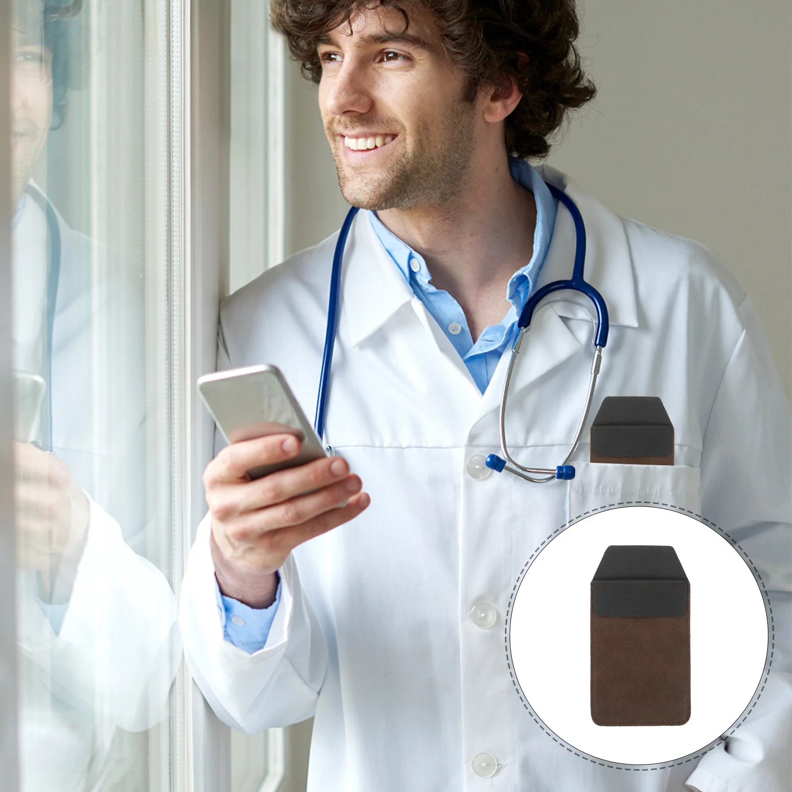 

3Pcs Nurse Pen Pockets PU Storage Organizer Pencil Case Hospital Accessory Pocket Protector