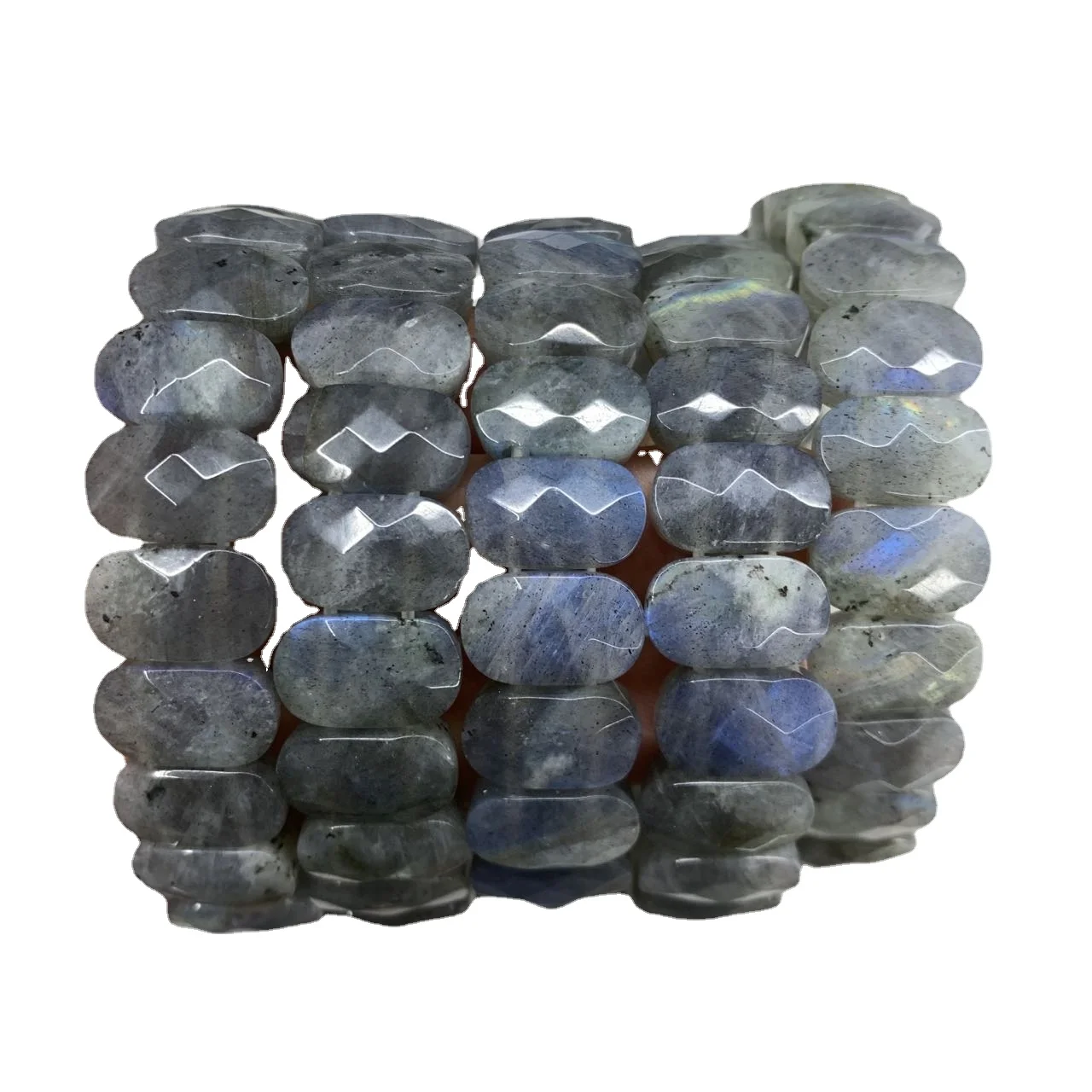 Genuine AAA Quality Labradorite 7x14mm Stone Bracelet Women Men Stretch Charm energy Elastic Bracelet Jewelry Party Gift