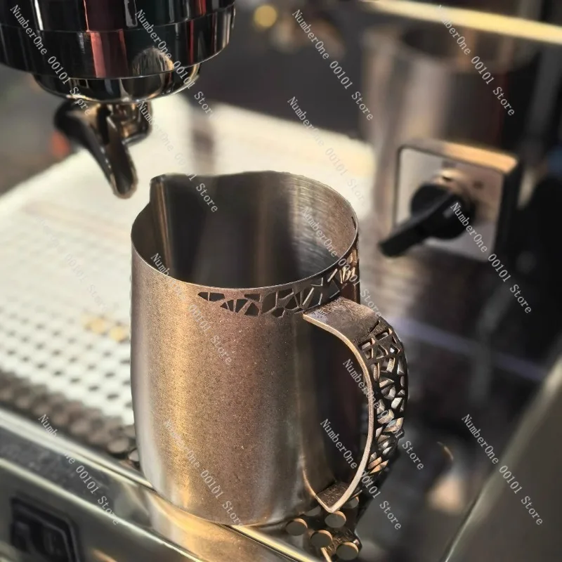 304 Stainless Steel Frothing Pitcher Hollow Out Competition Edition Milk Jug Commercial Barista Latte Art Cup Espresso Coffee