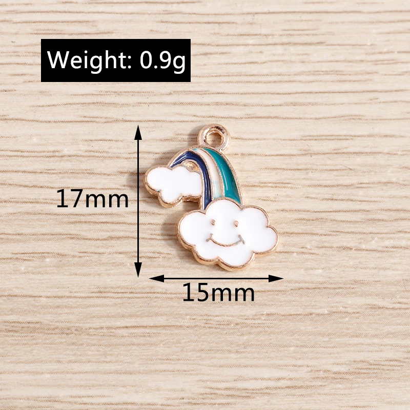 10 Stück 26x21mm Niedliche Bunte Harz-Wolken-Anhänger für Schmuckherstellung, Ohrringe, Halsketten, Armbänder, DIY-Bastelzubehör – Detail 16