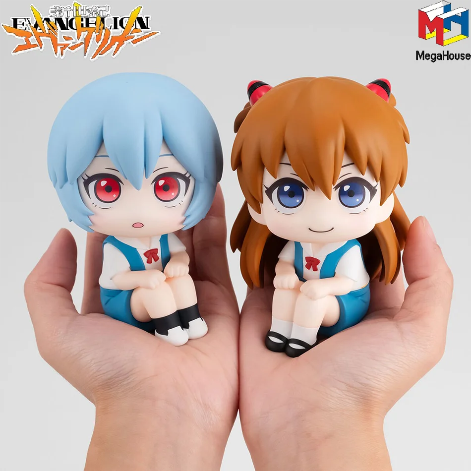 Figura de Anime Evangelion Ayanami Rei de 10CM, Souryuu Asuka Langley, aspecto de EVA, modelo sentado, muñeca de juguete, figura de Aciton, adornos de PVC