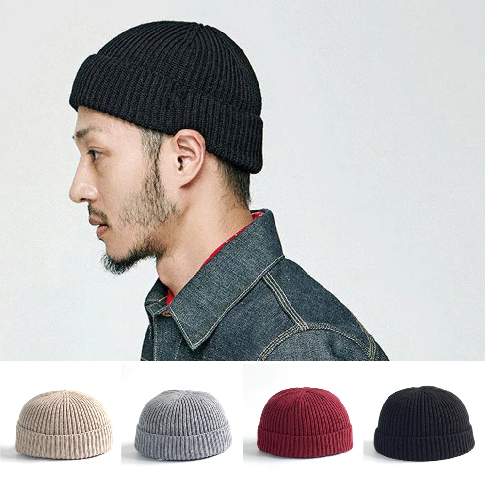 Knitted Hat For Men And Women Wool Warm Skullies Beanies Autumn Winter Stick Thermal Hat Solid Simple Elasticity Beanie Cap New