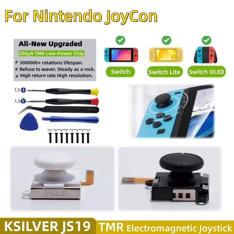 

2/10pc K-SILVER JS19 for Switch Joy-con TMR Electromagnetic Joystick Replacement Magnetic Sensor 3D Analog Stick for Switch OLED