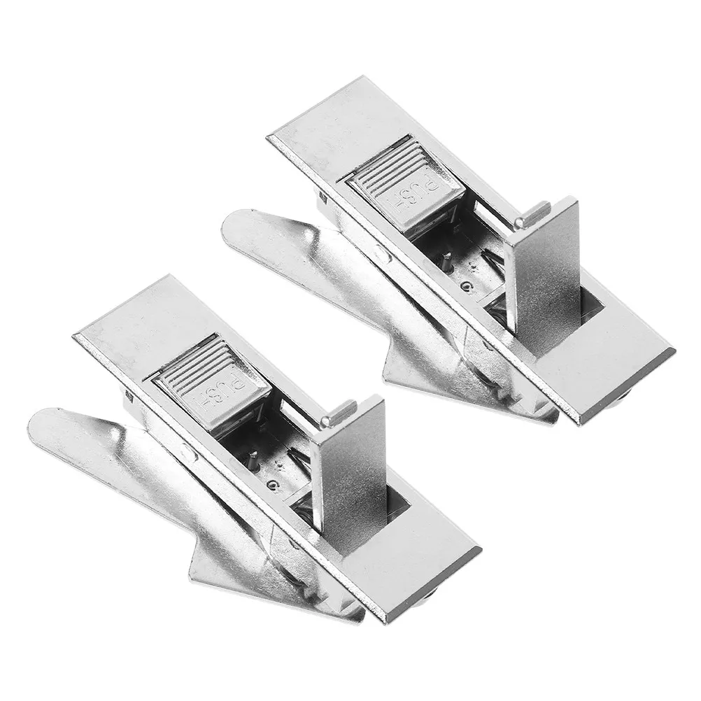 2Pcs Easy Install Electric Cabinet Door Lock Zinc Alloy Push Button Latch for Office Cabinets Electrical Panels File Storage