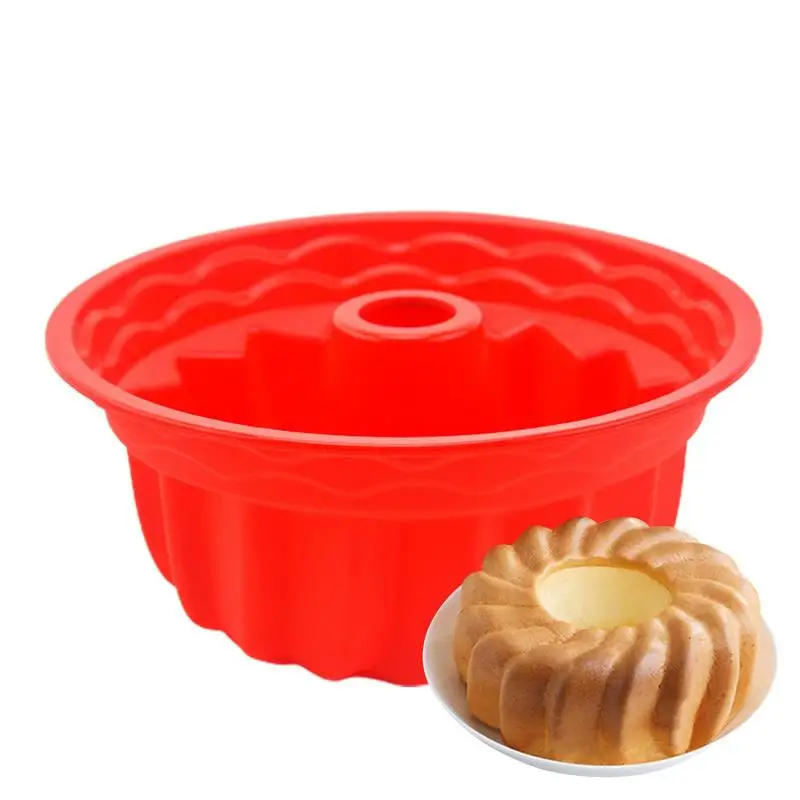 

Silicone Cake Mold Round Shape Spiral Grain Oven Cake Mold Nonstick Spiral Jelly Bread Pan Muffin Heritage Baking Mold Cake Tool