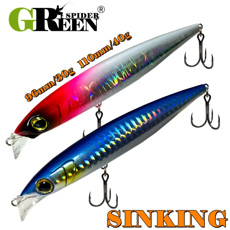 

GS 1 Pcs Short lip Design Sinking Rocket Lures Fishing 30g/40g Minnow Wobbler Hard Plastic Pesca Fishing Tackle Accessories