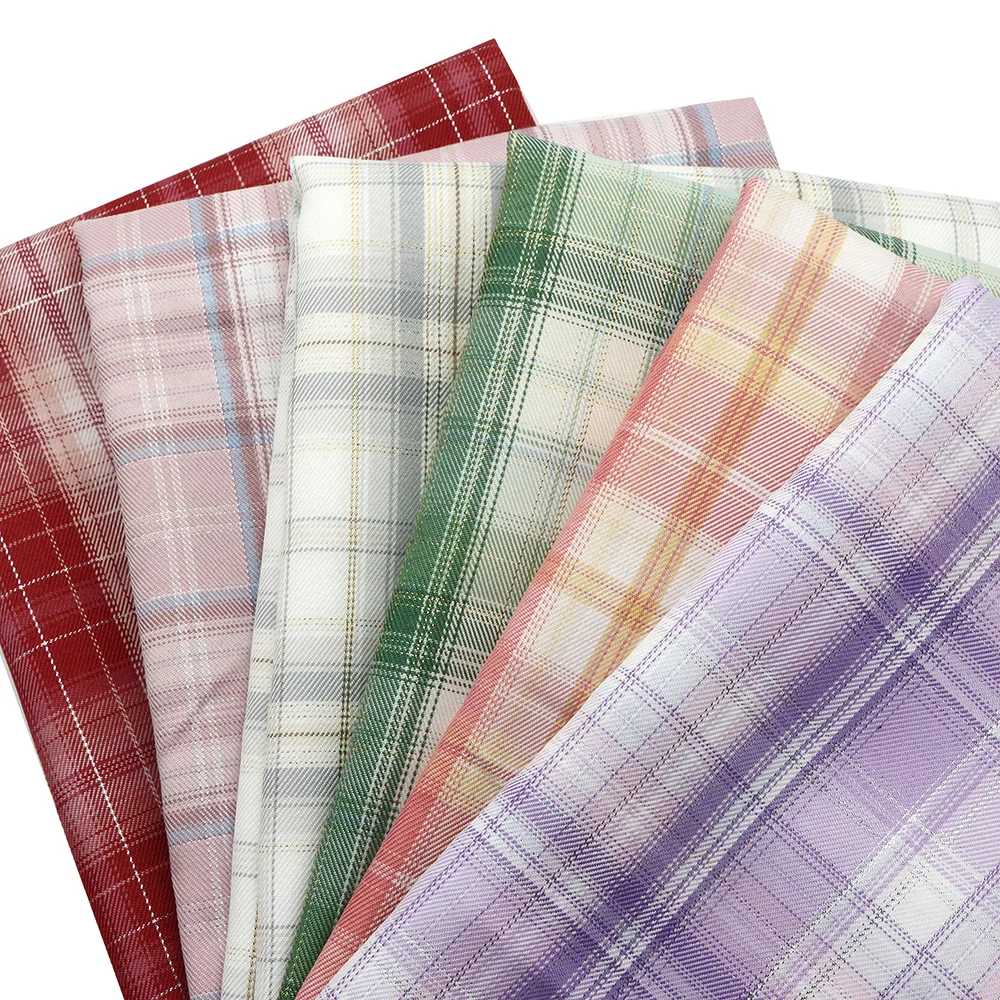 19.68*59in Durable Build, Multi-Color Plaid Polyester Fabric High-Quality, Fashion-Forward Versatile Print Textile for DIY Craft