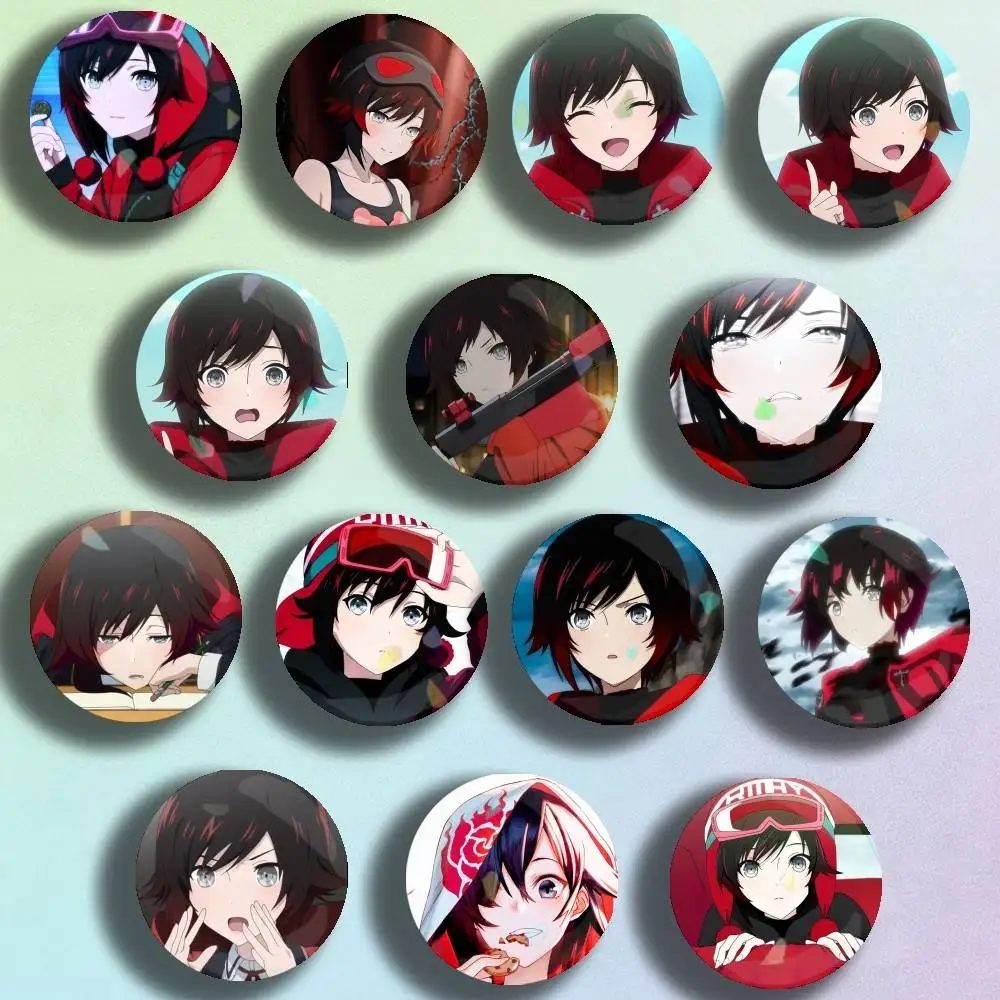 

RWBY ICE Queendom Ruby Rose Badge Stage Brooches on Backpack Clothes Handmade Round Enamel Pins for Jewelry Gift Bag Accessory