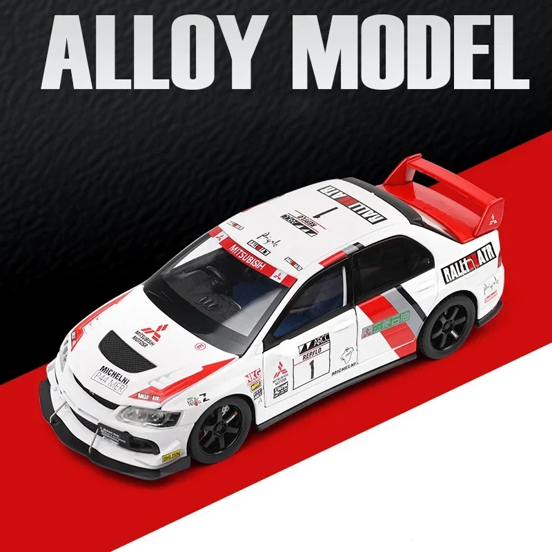 

1:32 EVO WRC Mitsubishi Lancer Evolution из сплава, литая под давлением игрушечная модель автомобиля, звук и свет, детские игрушки, коллекционные предметы, подарок на день рождения