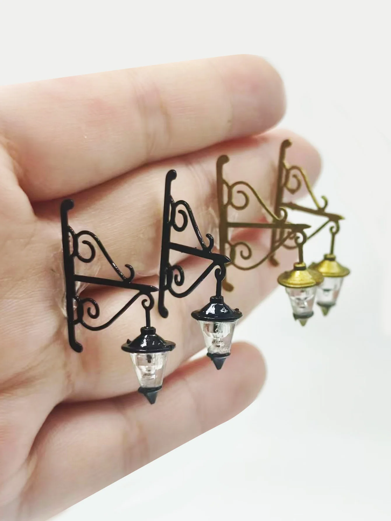 Dollhouse Mini Crystal Lighting 1:12, Metal Chandelier & Wall Sconces, Living/Bedroom/Kitchen Decor, Fit All Festive Holidays image 4