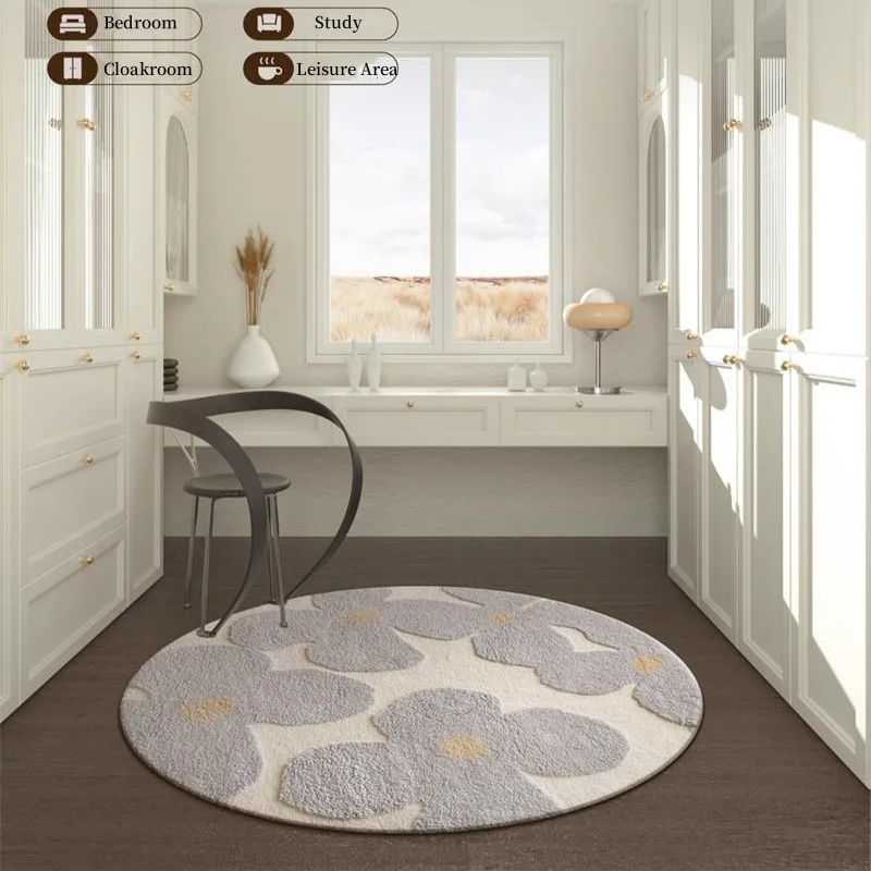 Tufted Flower Round Carpet Livingroom Home Computer Chair Rug Soft Fluffy Carpet Kids Room Tatami Sofa Coffee Table Floor Mat