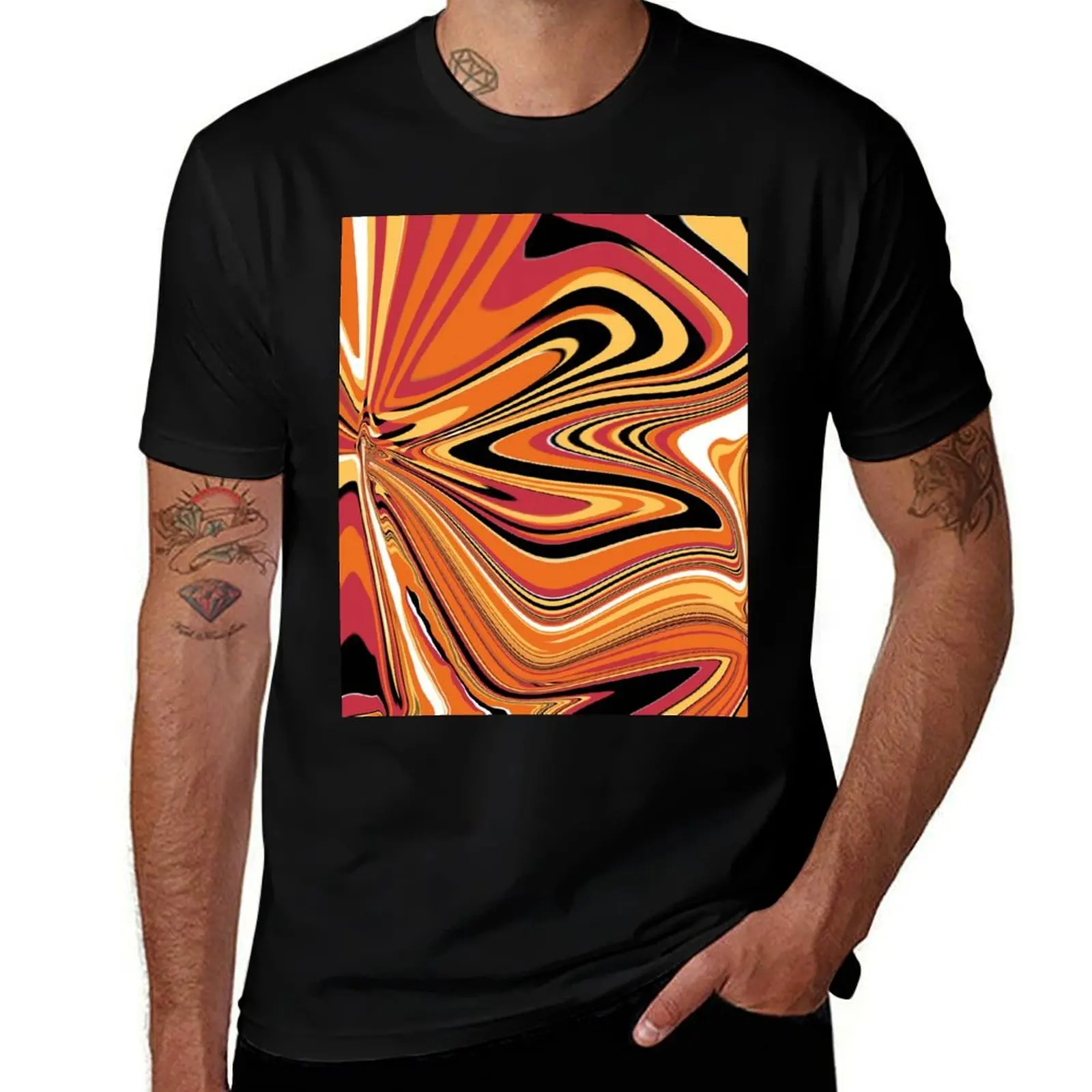 Abstract Sunny Swirl T-Shirt graphic t shirt vintage sweat T-shirt men