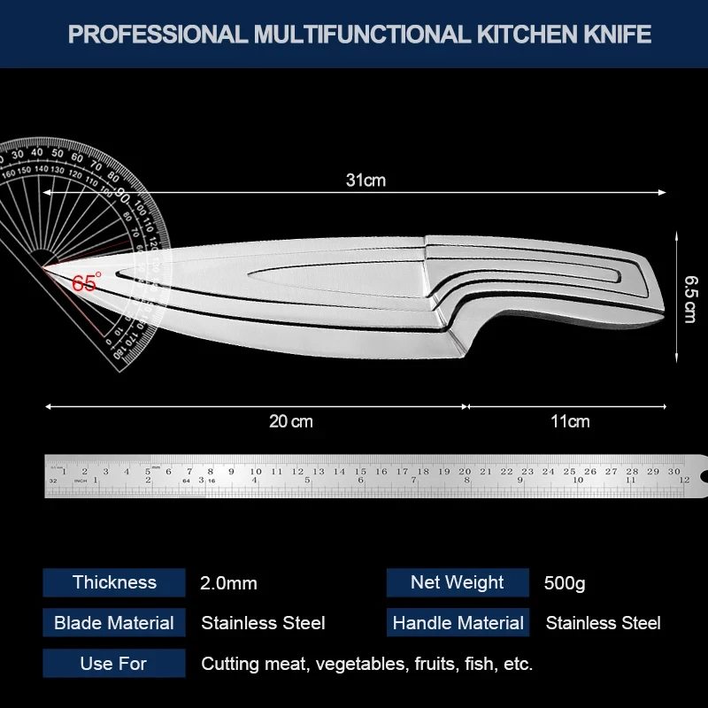 XITUO 4pcs Multi Kitchen Knives Stainless Steel Cascading Knife Combination Sets Chef Knife Peeler Boning Cleaver Utility Knives
