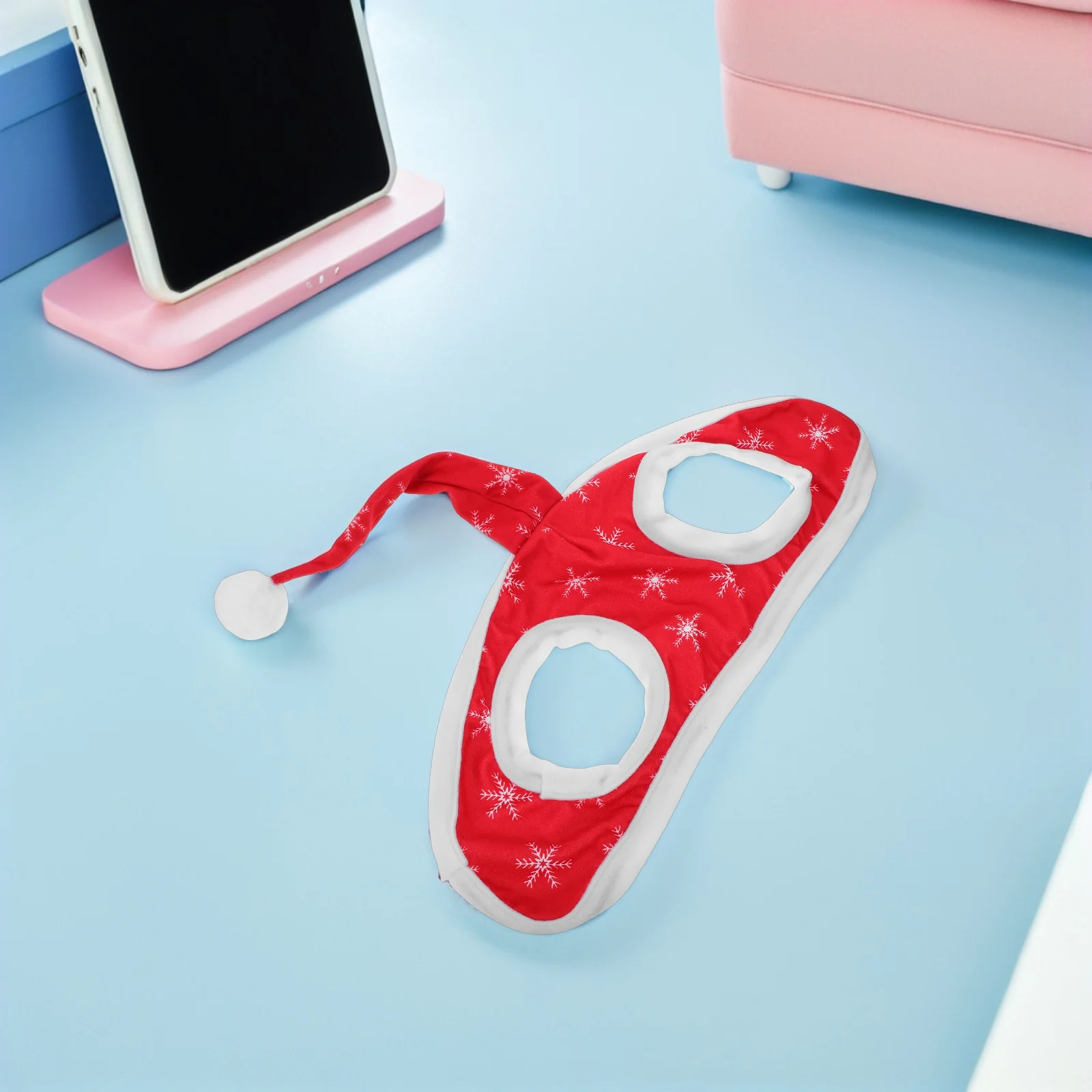 الأحمر ندفة الثلج الحصان سانتا قبعة عطلة حزب الديكور لينة قابل للتعديل الفروسية عيد الميلاد قبعة موكب الحظيرة التقطت الصور زي #2