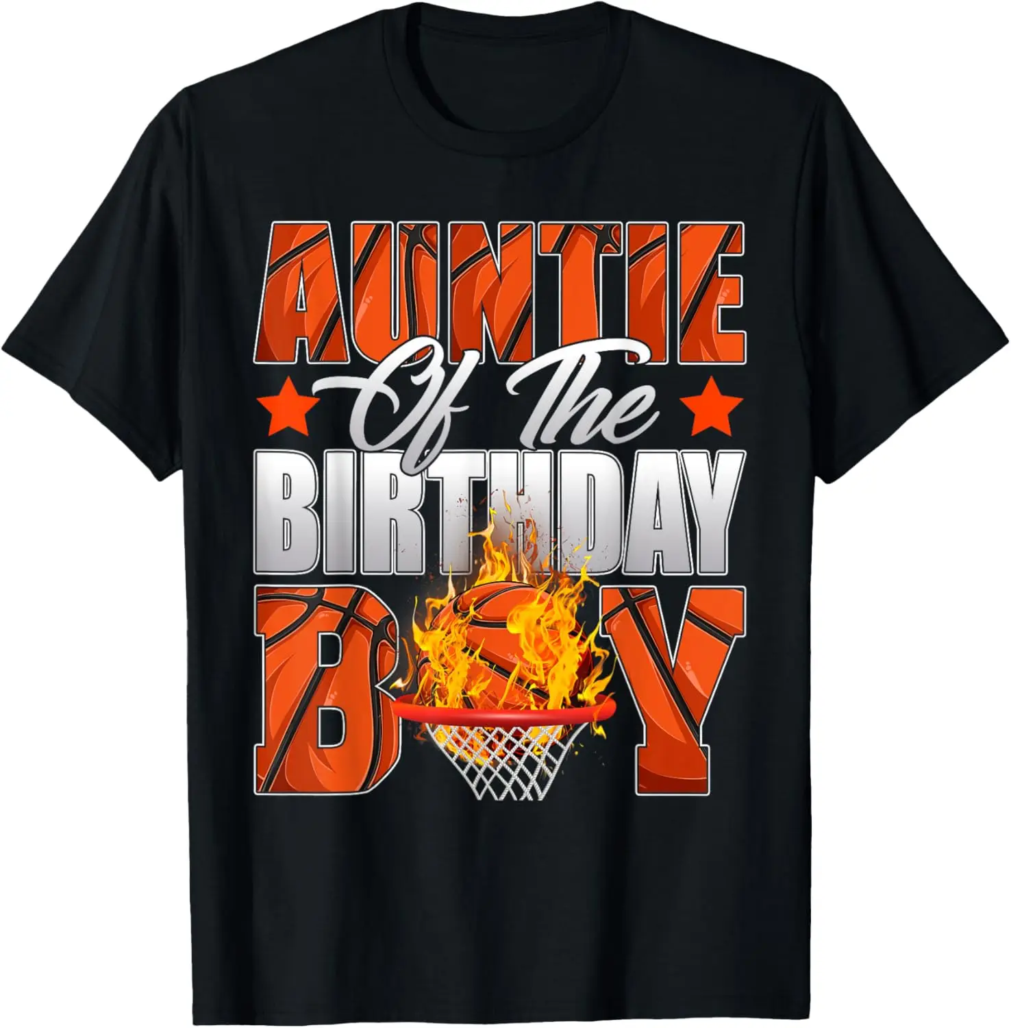 Auntie Of The Birthday Boy Basketball Bday Celebration T-Shirt