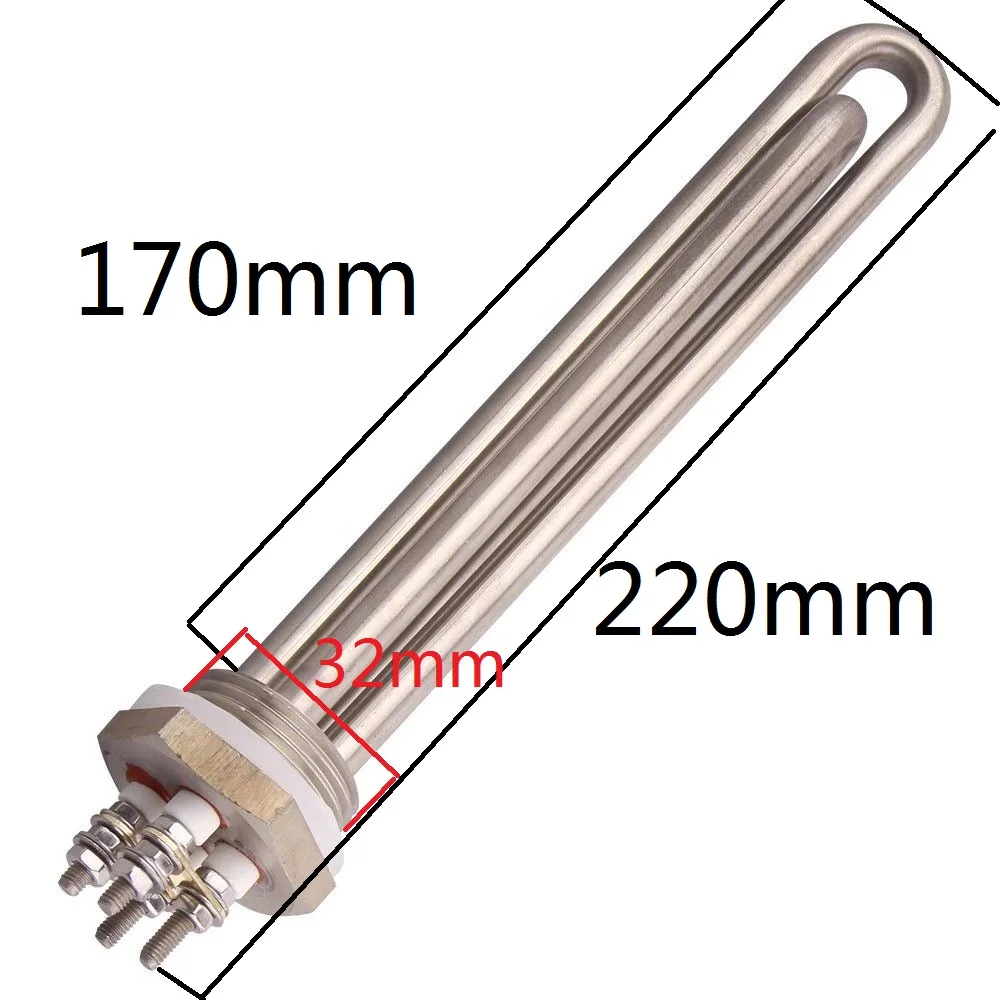 12v dc Immersion Water Heating Element Electric Tubular  Heater 1 inch Solar Water Heater Resistance SUS304 600W