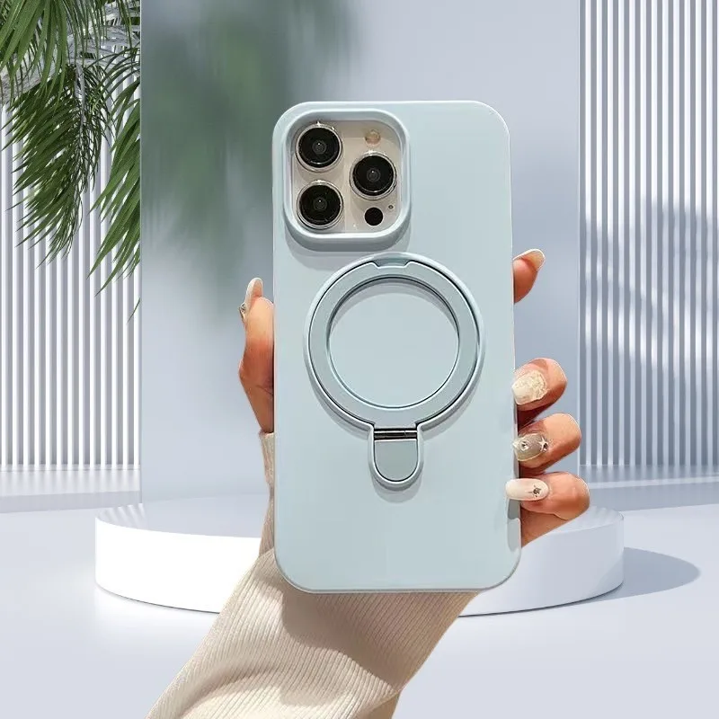 Liquid silicone pivot bracket suitable for Apple 15promax magnetic phone case for iPhone 14 anti drop protective cover