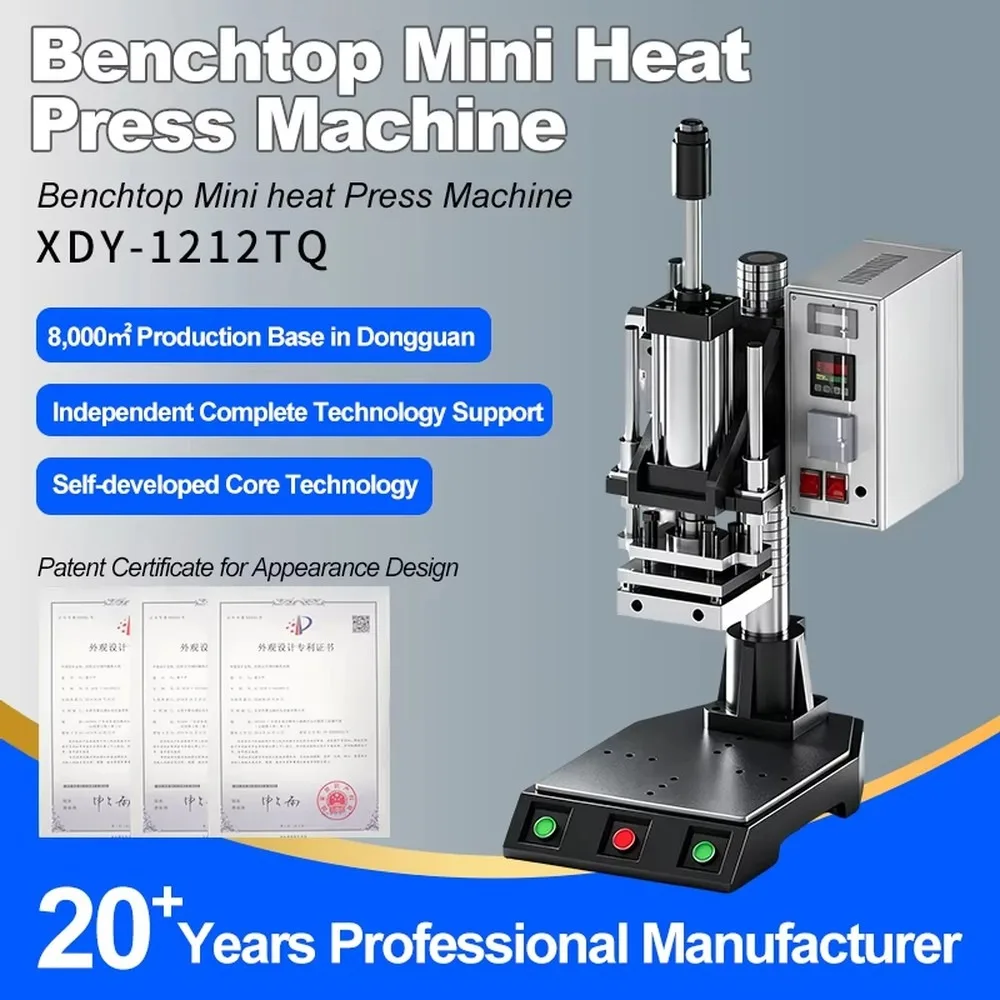 Mini Desktop Heat Press Machine 800W Leather Embossing Press for Wallet Belt Logo Marking CE Certified 220V
