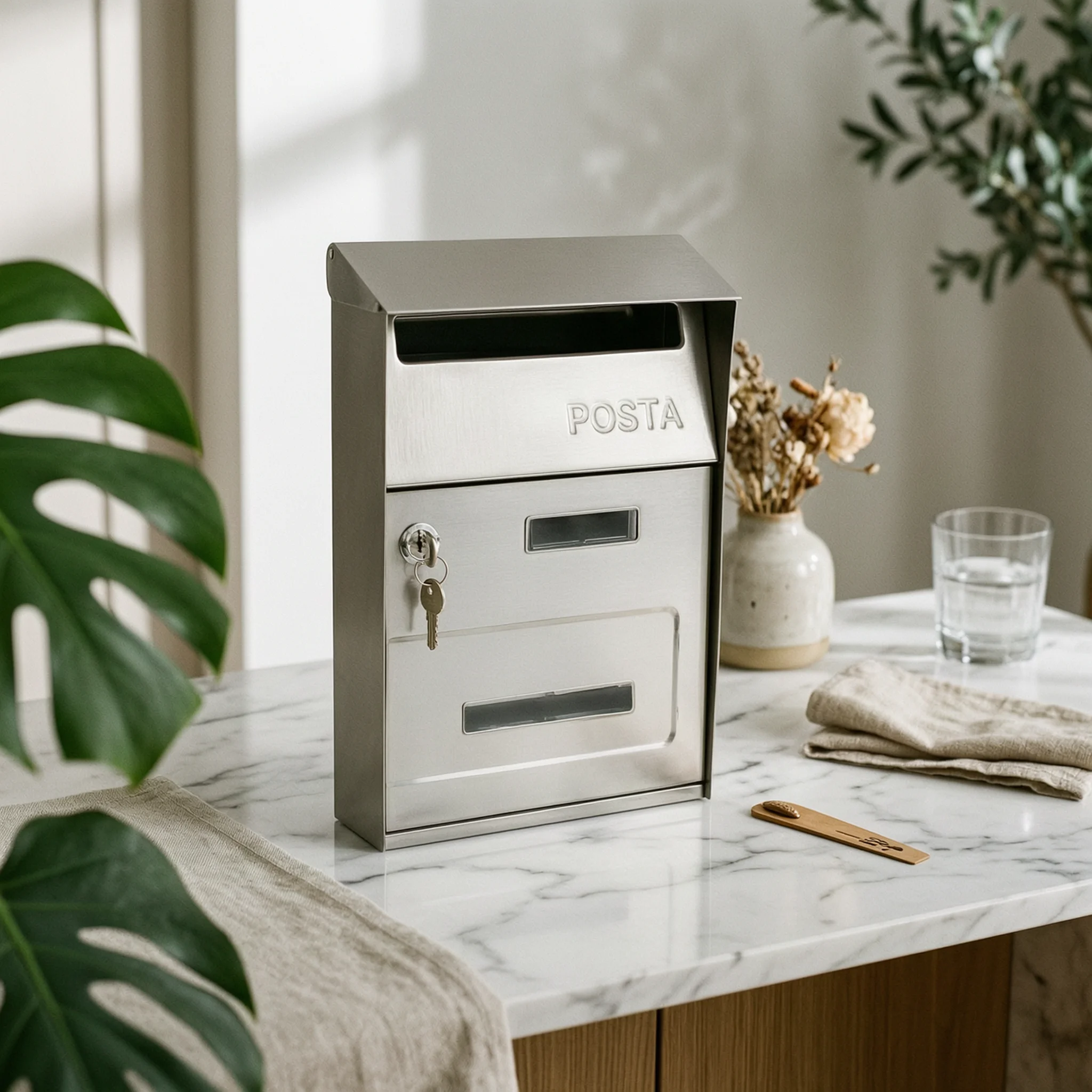 Wall-Mounted Mailbox with Lock Secure Wall-Mounted Mailbox Locking Letterbox Long-Lasting Hardware Heavy Duty for Homeowners