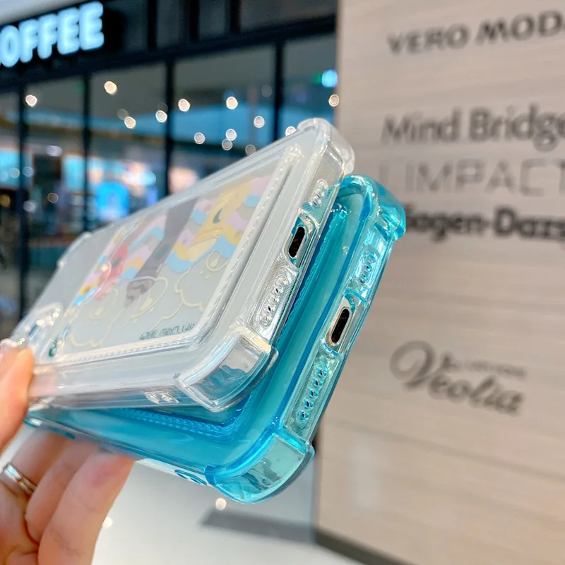 Wallet Card Holder bag Phone Case For iPhone 14 Pro Max 11 12 13 mini 15 Plus 14 Pro Max Fundas Cover Soft Silicone Clear Cases