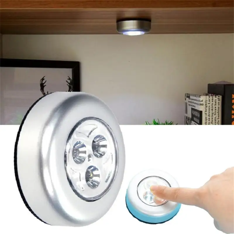 3 LED Battery Powered Wireless Night Light Stick Tap Touch Push Security Closet Cabinet Touch Night Light Kitchen Wall Lamp