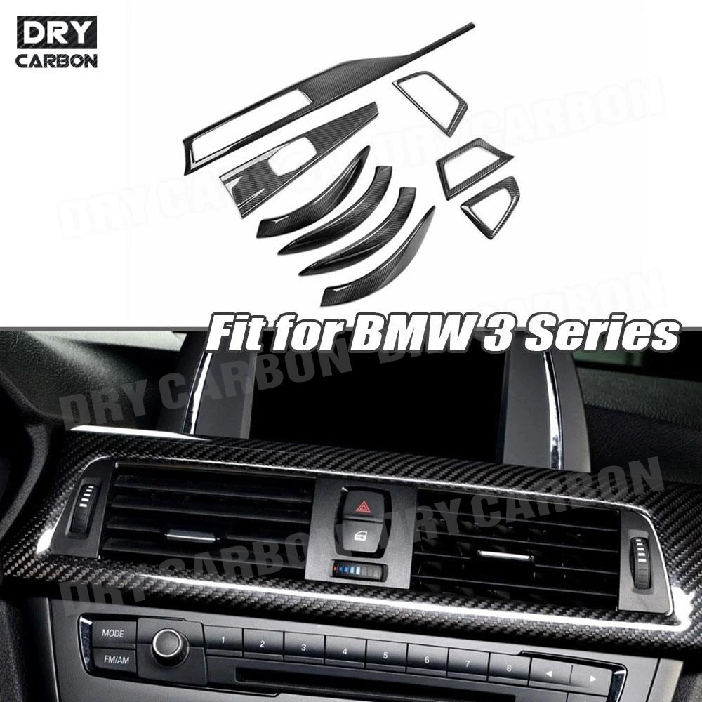 Dry Carbon AC Outlet Moulding Trim Stickers Door Handle Frame Covers For BMW 3 Series GT F34 2016-2019 F30 2013 -2015 Trims