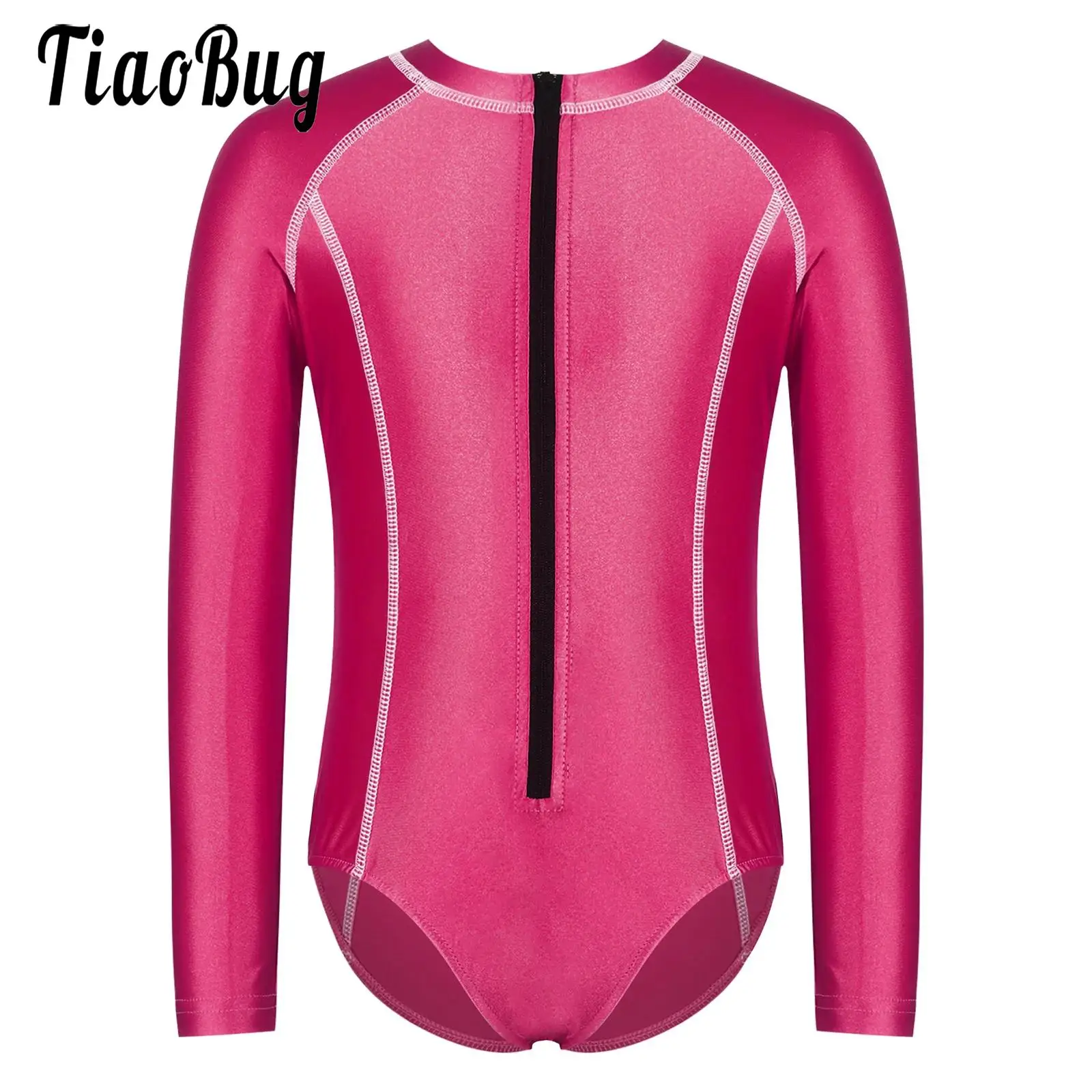 

Kids Quick Dry Swimwear Yoga One-piece Bodysuit Bathing Suit Oil Rash Guard Swimwear Long Sleeve Zipper Bodysuits for Boys Girls