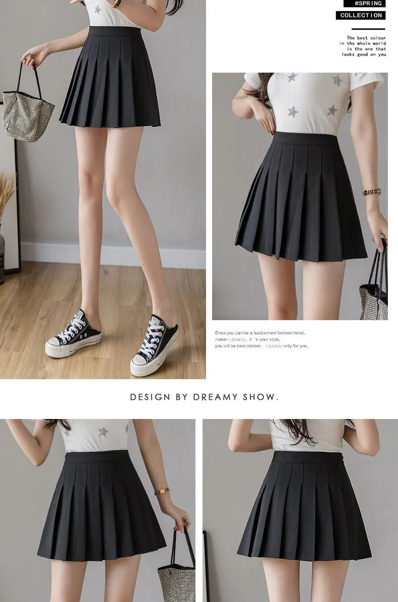 Girls A Lattice Short Dress High Waist Pleated Tennis Skirt Uniform with Inner Shorts Underpants for Badminton Cheerleader