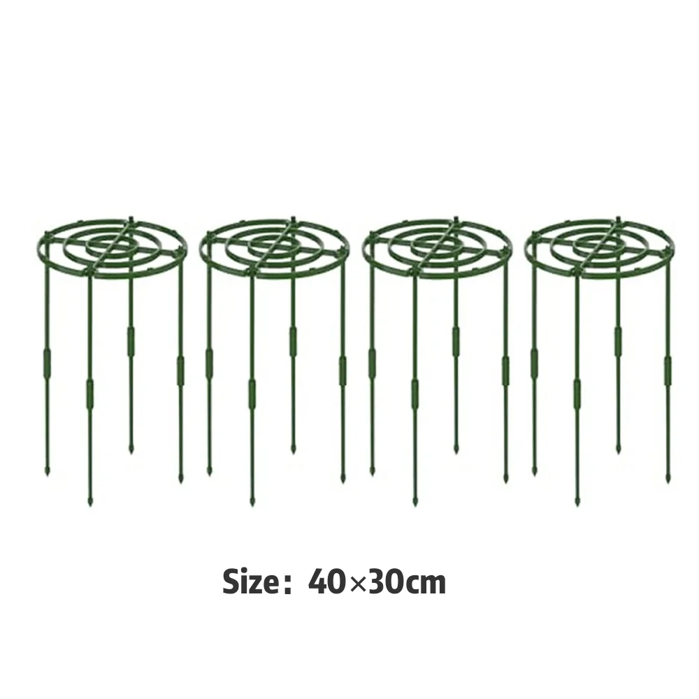 4 Pack Iron Peony Plant Supports with 4 Leg Design Better Stability Than 3 Leg Cages for Peonies Roses Tomatoes Shrubs