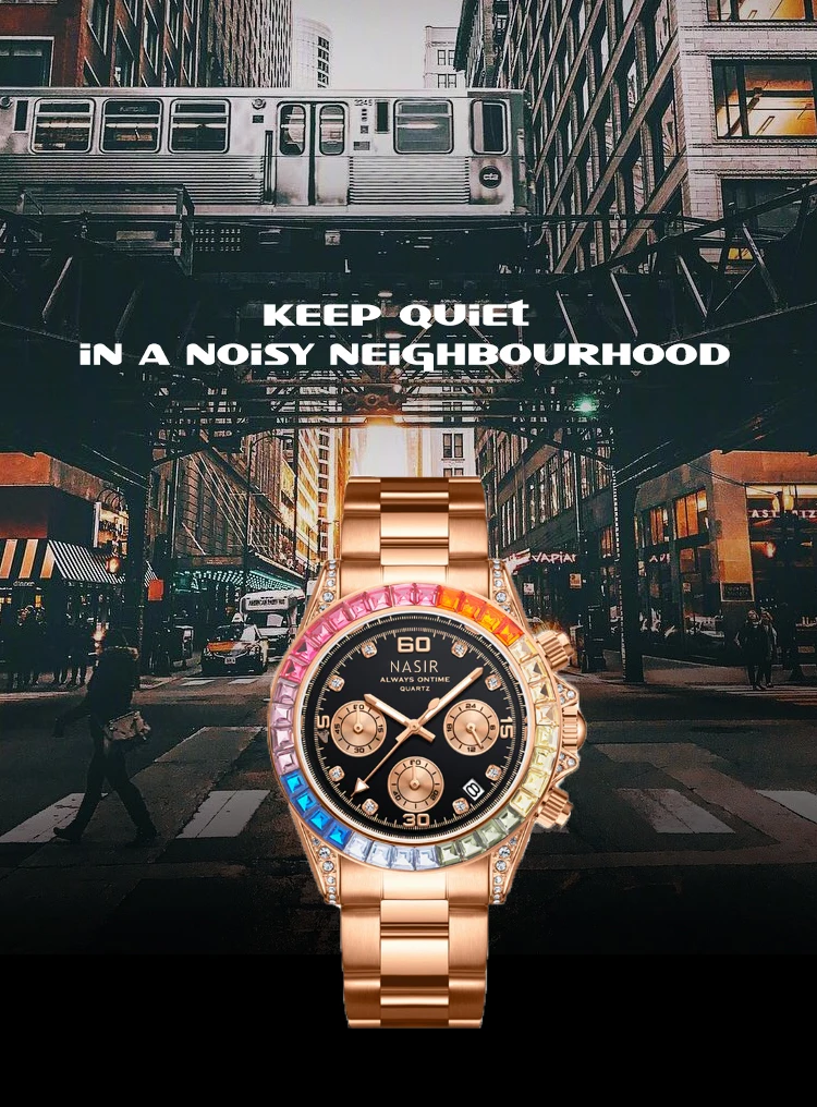 2024 CILOA Rainbow Di Men\'s Watch Men\'s Full Diamond Mechanical Watch Fashion Trend Watch Men\'s Quartz Watch