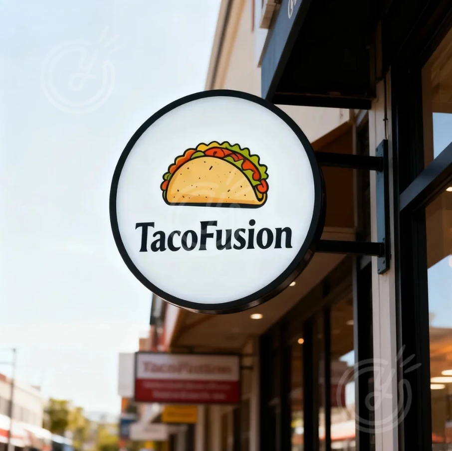 صندوق لافتات خارجي مزدوج الجوانب متجر الضوء الأمامي ديكور خارجي شفرة دائرية مضيئة إعلان دائري Led نيون