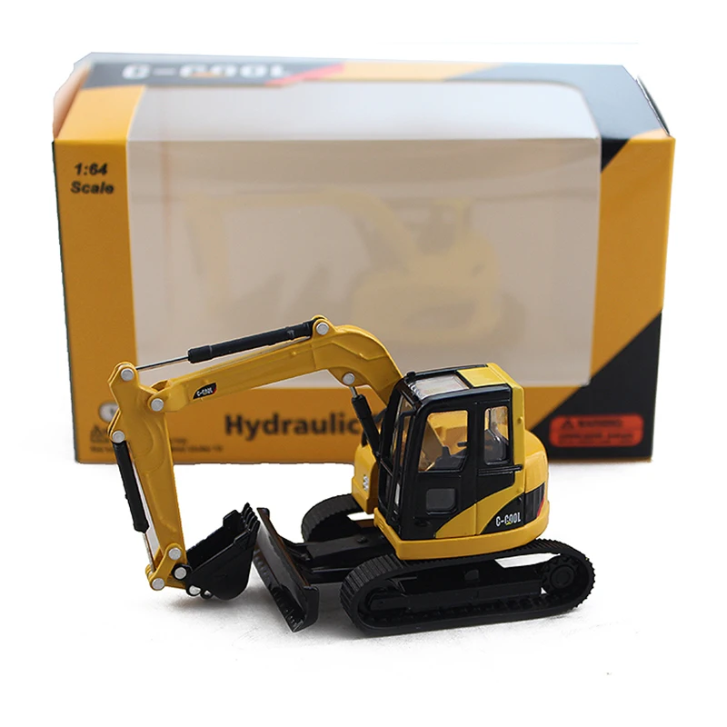 Diecast 1:64 Alloy C-COOL Truck Backhoe Excavator Play Vehicles Hydraulic Excavetor Model Car