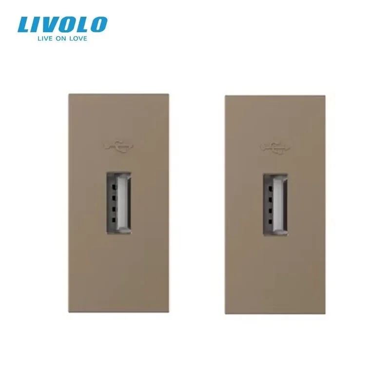 

Livolo EU Standard DIY Parts Plastic Materials USB Plug Socket / Wall Outlet Function Key ,USB Charge VL-FCUS (No Metal Plate)