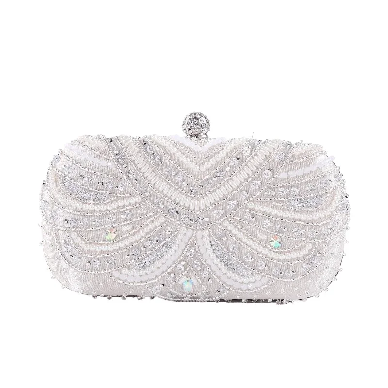 

Elegant Bride Clutch Luxury Sequined Diamonds Evening Bags Classic Crossbody Chain Beading Purse and Handbags Bolsos Mujer