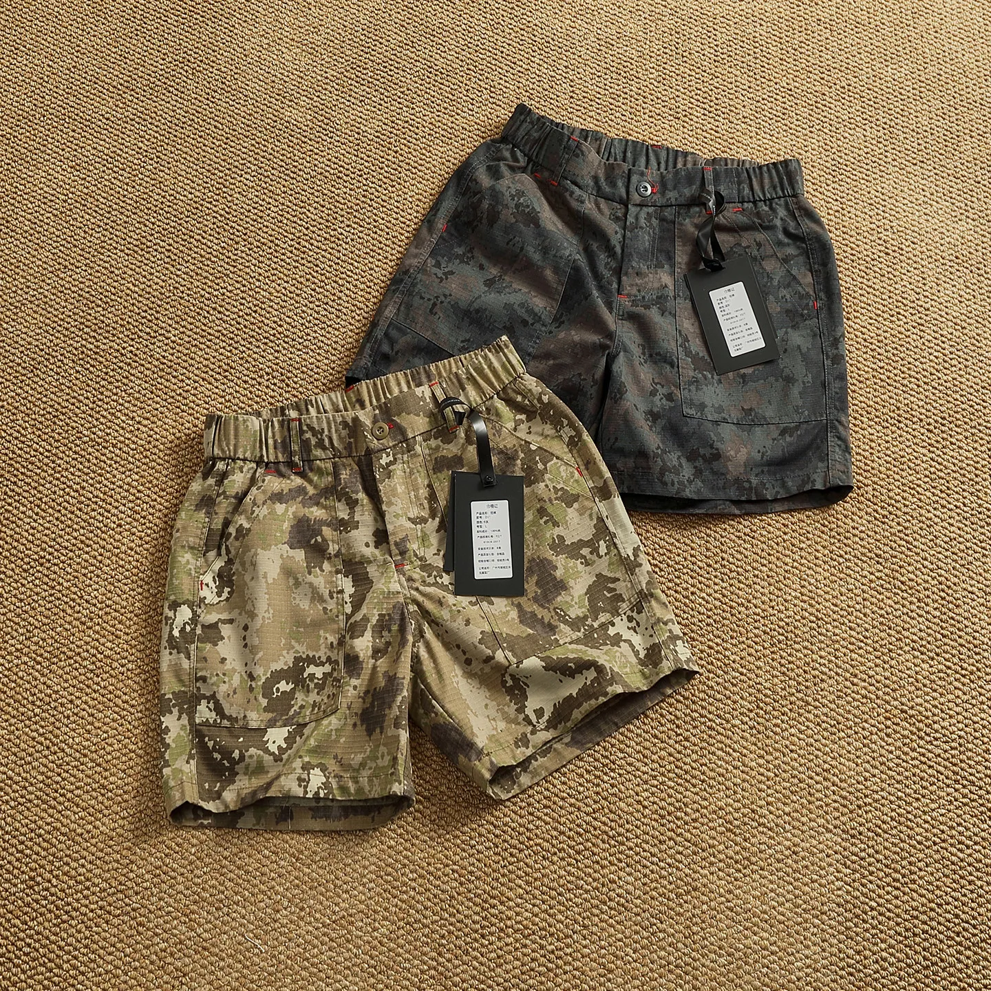 2026 Summer New American Retro Camouflage Outdoor Cargo Shorts Men's Fashion 100% Cotton Loose Multi-pocket Casual 4-point Pants