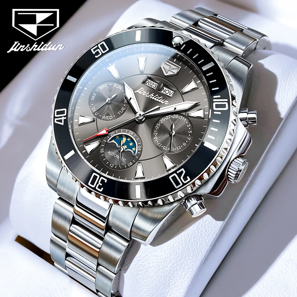 JSDUN 8931 High End Men's Watches One Way Rotation Bezel Timing Diving Series Wristwatch Luxury Brand Automatic Mechanical Watch