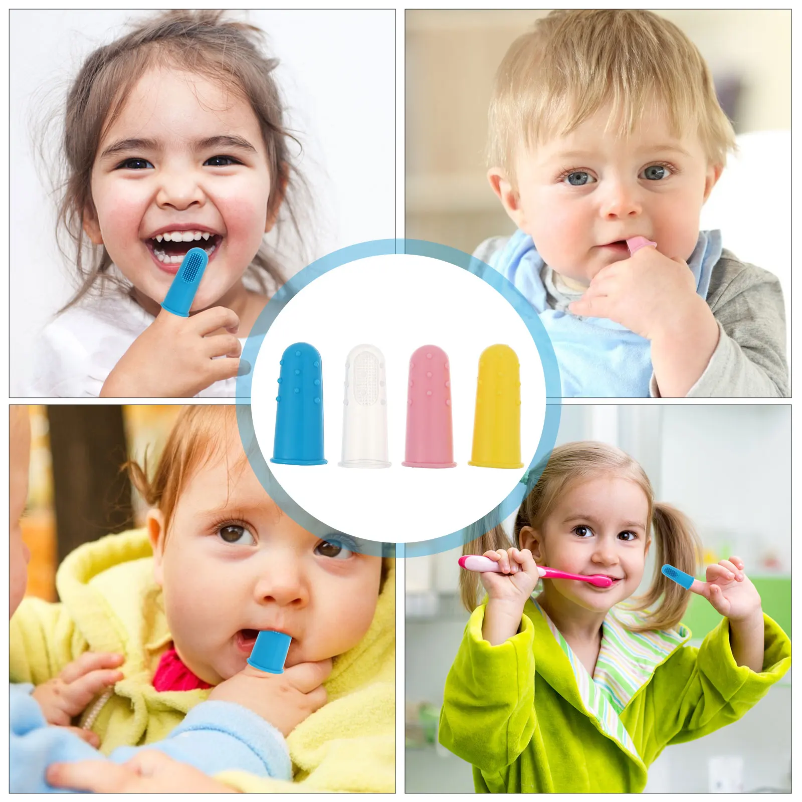 

4 Pcs Baby Finger Toothbrush Kids Infant Care for Babies Silica Gel Toothbrushes