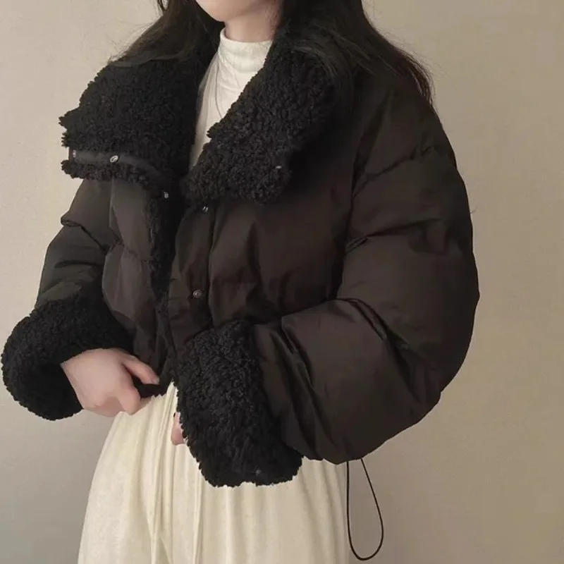 

Womens Winter Tops Jacket Cotton Coat Female Skinny Long Sleeve Lapel Short Vintage New Thicken Warm Comfortable Parker Overcoat