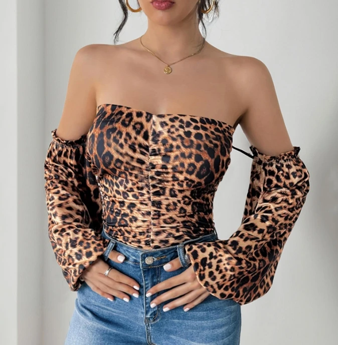 Women's Romantic Charming Bodysuit 2025 Autumn Winter Latest Sexy Slim Fit Romper Retro Leopard Print Sweet Spicy Style Jumpsuit